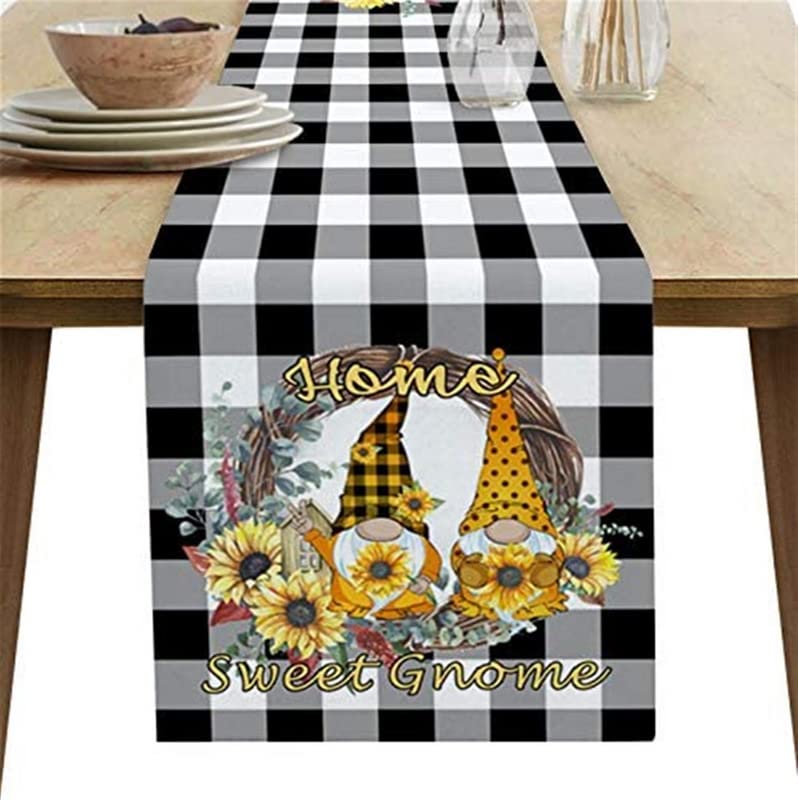 FUNNXGRSAM Buffalo Plaid Coffee Table Runner - 13 x 70 Inch Farmhouse Decor for Kitchen, Dining Table, Dresser | Perfect for Christmas, Thanksgiving, Birthday Parties & Home Decoration