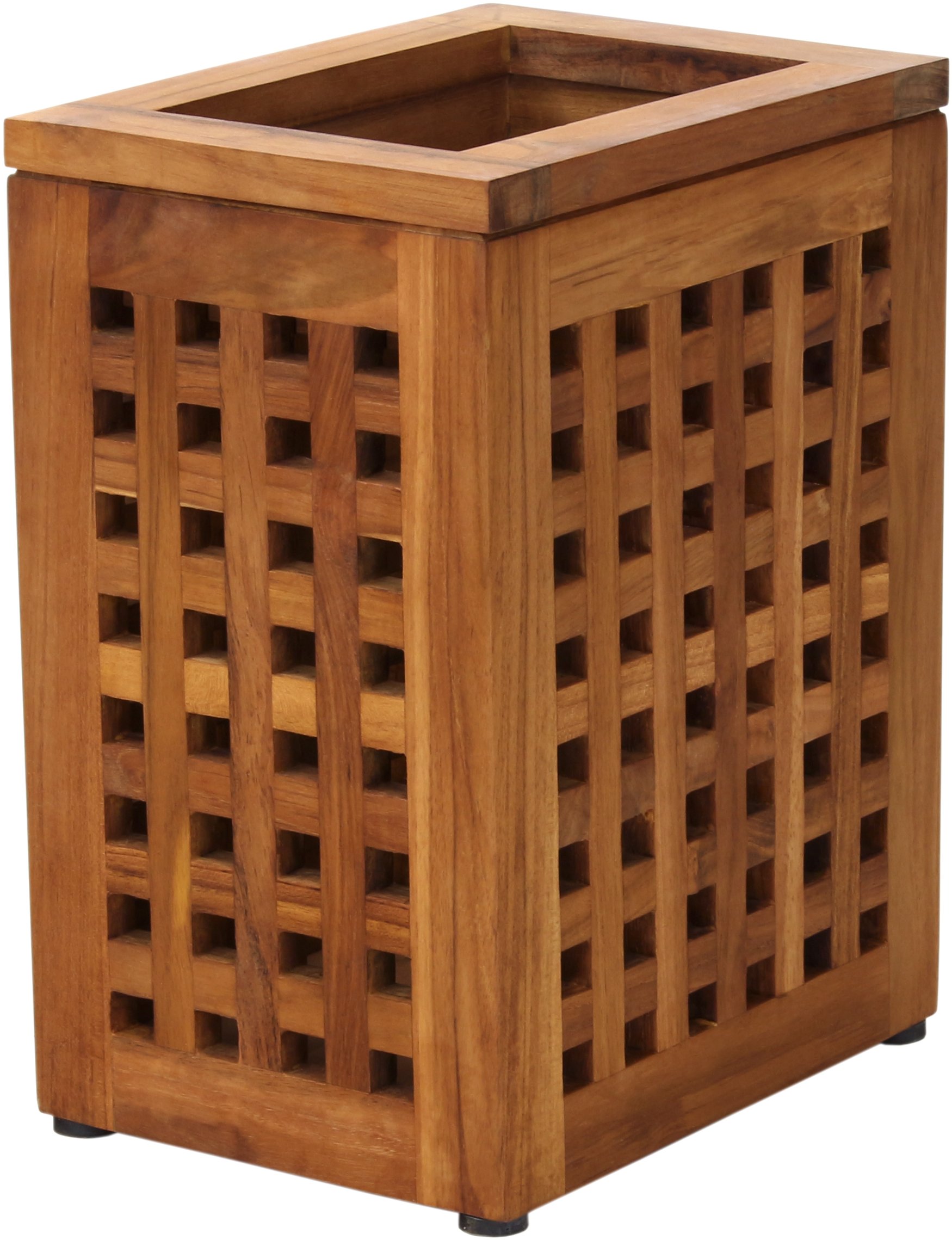AquaTeak Wooden Shower Drain Grate Waste Basket - Rust-Resistant Bathroom Floor Drain Cover for Showers, Bathtubs & Wet Areas