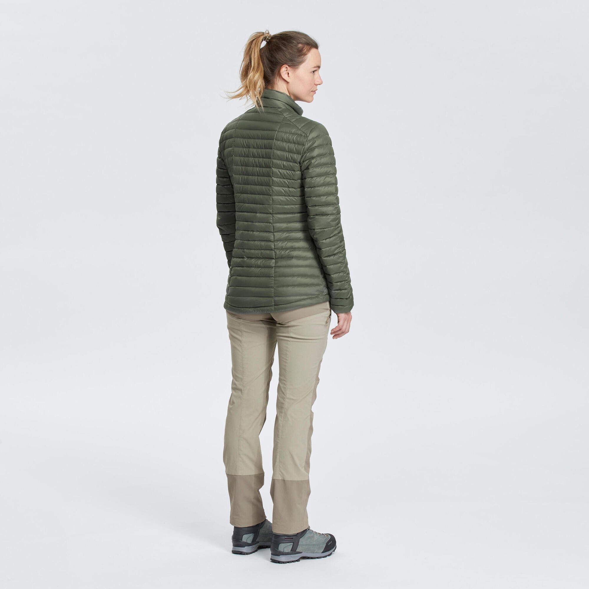 Forclaz Women's MT100 Down Jacket - Lightweight Waterproof Hiking & Backpacking Coat for Cold Weather (23°F) - Perfect for Mountain Climbing, Camping & Winter Outdoor Adventures