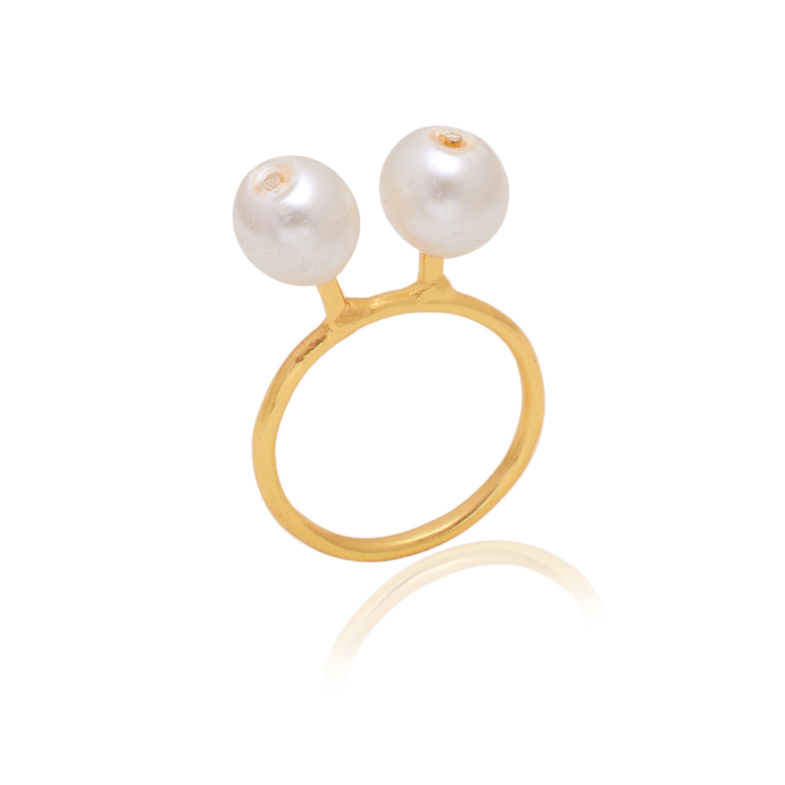 Veracity Jewelry 14K Gold Plated Gemstone Rings for Women & Girls - Elegant Pearl Rings for Birthday, Anniversary, Gift for Wife, Mom, Girlfriend, Sister - Western Style Handmade Jewelry (Pearl, Size 10) | Perfect for Weddings, Parties, Date Nights & Everyday Wear