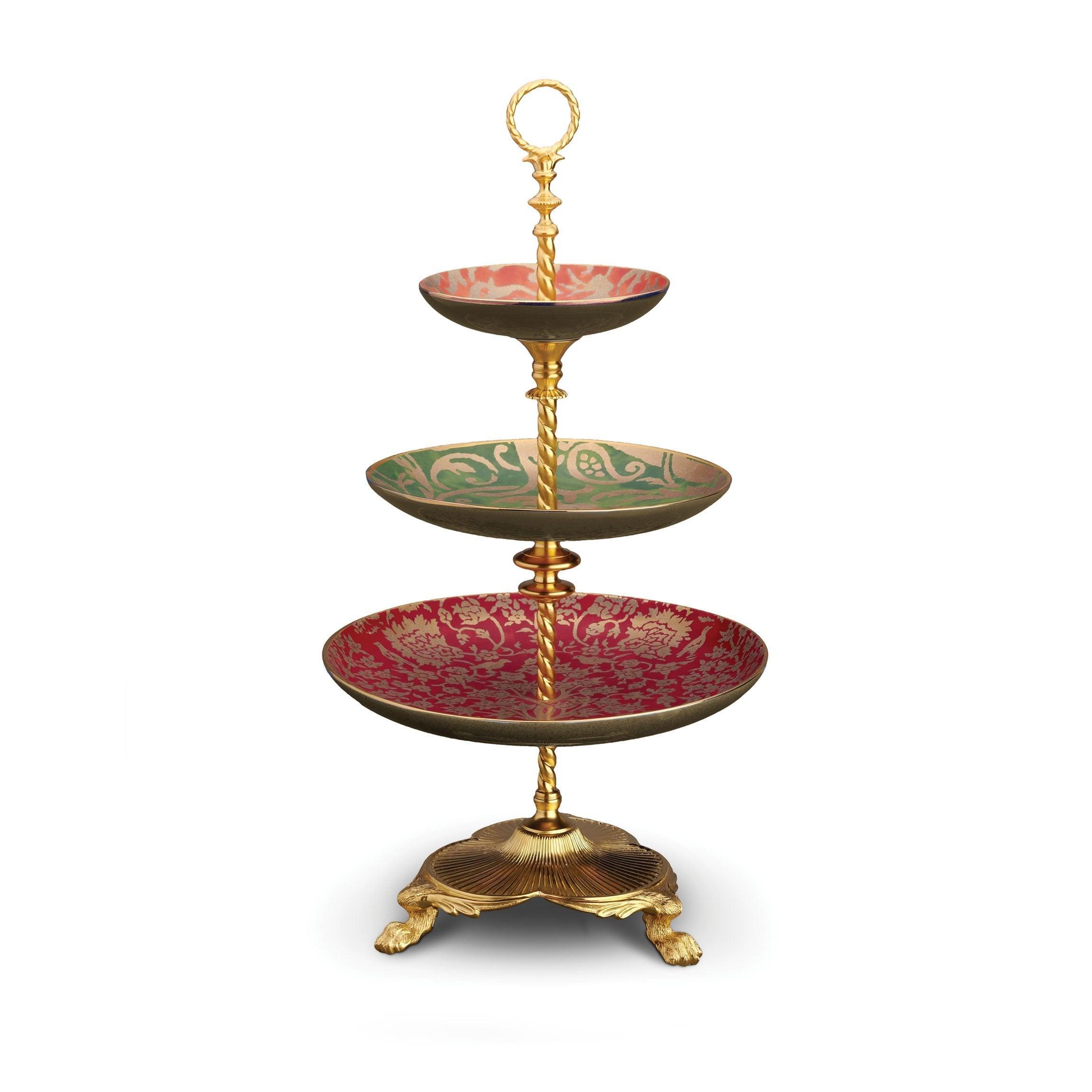 3-Tier Serving Stand - Elegant Stainless Steel Dessert Tray for Afternoon Tea, Party Snacks & Buffet Display - Perfect for Weddings, Brunches & Catering Events