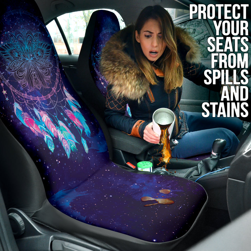 Boho Galaxy Dreamcatcher Car Seat Covers for Cars - Stylish & Protective Car Accessories for Women, Men - Perfect for Road Trips, Daily Commute & Boho Decor