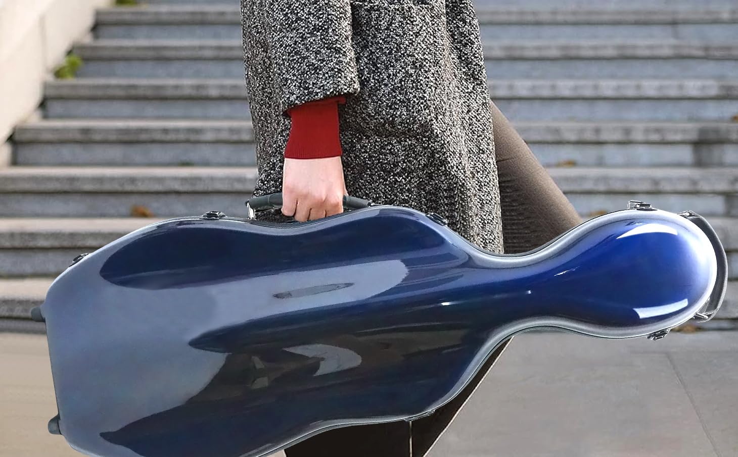 Premium Lightweight Carbon Fiber Viola Case for 16-16.5 Inch Violas - Durable Hard Shell with Adjustable Backstraps, Waterproof & Shockproof (2.68kg, Dark Blue) - Perfect for Travel, Performances & Professional Musicians