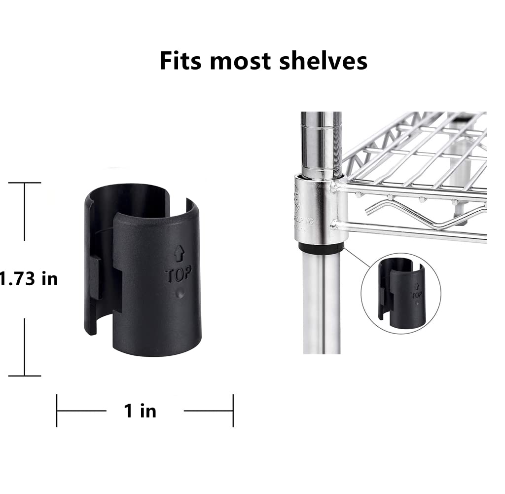 72 Pack 36 Pairs 1 Inch Wire Shelf Lock Clips - Heavy Duty Shelf Clips for Wire Shelving System - Replacement Shelving Sleeves for Closet, Garage, Pantry & Commercial Storage Organization