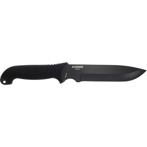 Schrade Delta Class Bedrock High Carbon Steel Fixed Blade Knife - 7 Inch Drop Point Blade for Bushcraft, Survival, Hunting & Outdoor Adventures | Durable Camping Knife with Sheath for Hiking, Fishing & Wilderness Survival
