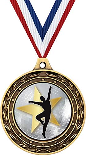 Dancing Gold Duo Medal - 3 Inch Ballet Dance Trophy Awards for Kids & Male Dancers - Perfect for Competitions, Recitals & Dance Prize Ceremonies