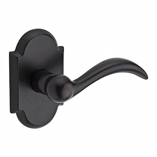 Dark Bronze Entry Right Hand Arch Lever & Rustic Arch Rose - Vintage Style Door Handle for Home, Office & Cabinets - Perfect for Farmhouse, Rustic & Traditional Decor