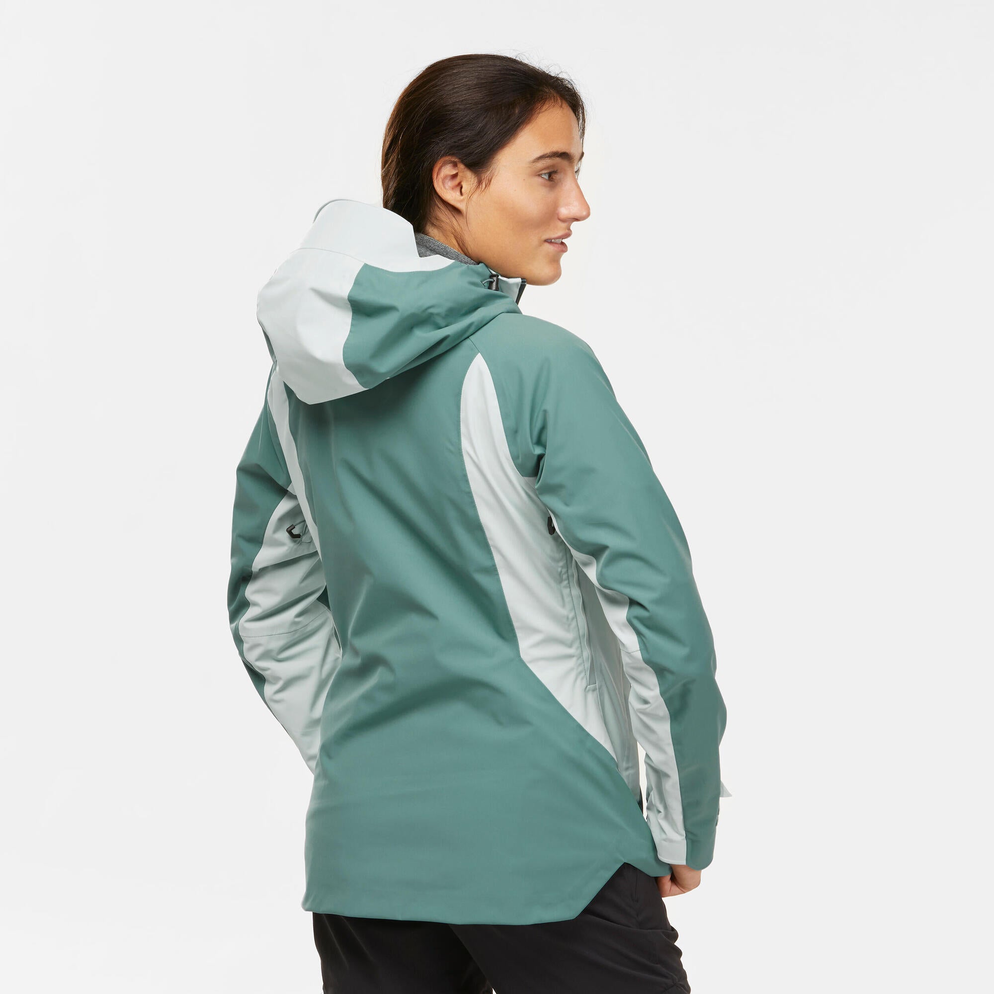 Quechua Women's MH500 Waterproof Hiking Jacket - Lightweight Windproof Raincoat for Outdoor Adventures, Camping & Travel