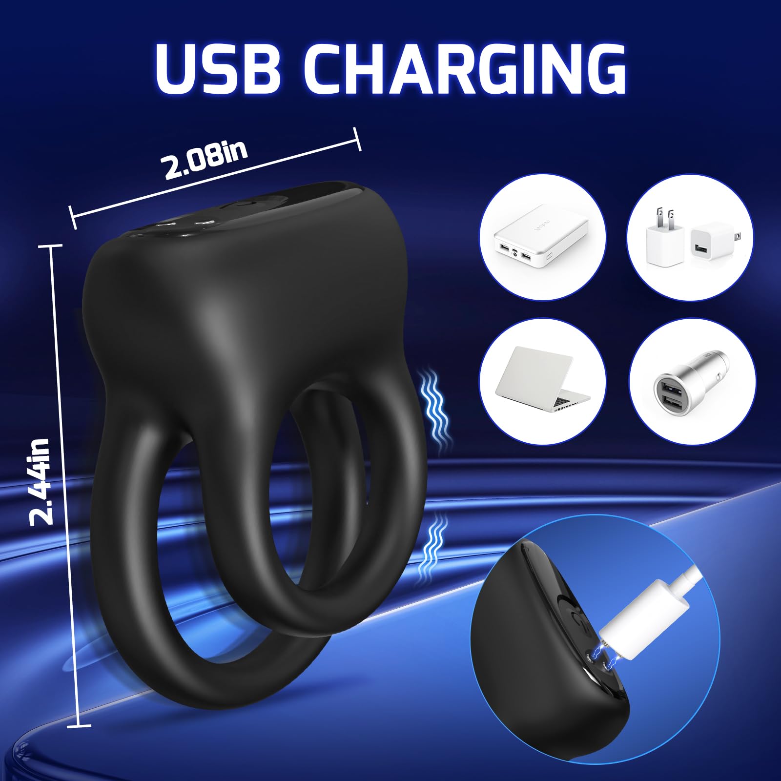 Detachable Vibrating Cock Ring for Men - 10 Speed Modes Male Sex Toy Vibrator - Couples Adult Pleasure Toy for Enhanced Intimacy (Black) | Perfect for Couples Play, Solo Use & Spicing Up Your Sex Life