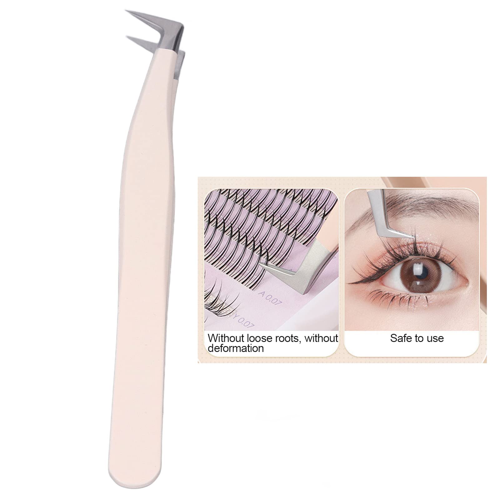 Premium False Eyelash Tweezers - 7-Shape Curved Tip Stainless Steel Eyelash Extension Tool with Fine Tip for Volume Lashes | Lightweight Makeup Tweezers for Professional & Home Use | Perfect for Salon, DIY Lash Extensions & Beauty Enthusiasts