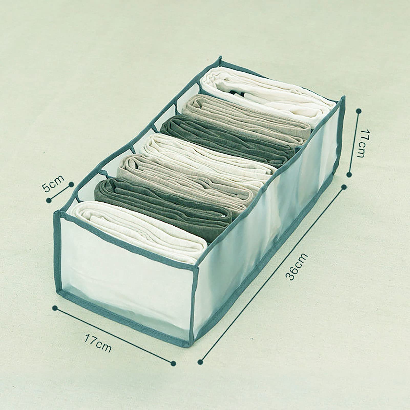 Multi-Compartment Clothes Organizer Box for Jeans, Socks & Underwear - Drawer Divider Storage Solution for Closet - Perfect Valentine's Day, Mother's Day, Christmas & Birthday Gift (White) - Ideal for Bedroom, Dorm & Travel Organization