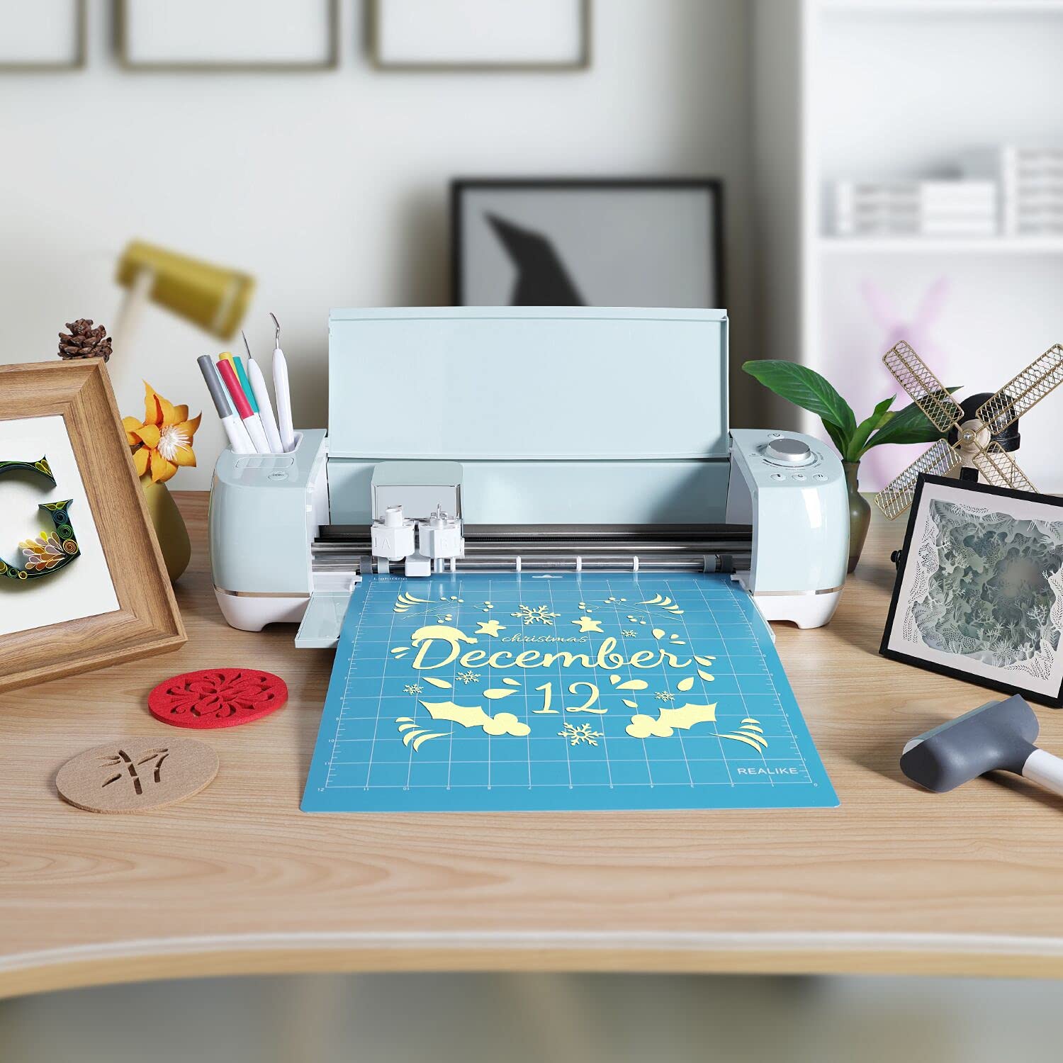 REALIKE 12x12 Lightgrip Cutting Mat - 3 Pack for Cricut Maker 3, Maker, Explore 3, Air 2, Air & One | Non-Slip Gridded Adhesive Craft Mat for DIY, Quilting, Sewing, Scrapbooking & Paper Crafts | Perfect for Home, Office & Classroom Projects