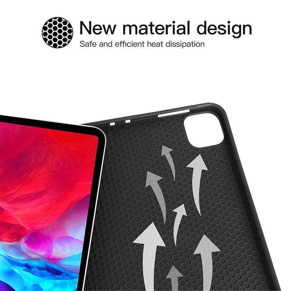 Premium Keyboard Case with Flip Folio Stand & Pencil Holder for iPad Pro 12.9 (2020) - Protective Shell Cover for Work, Study & Travel