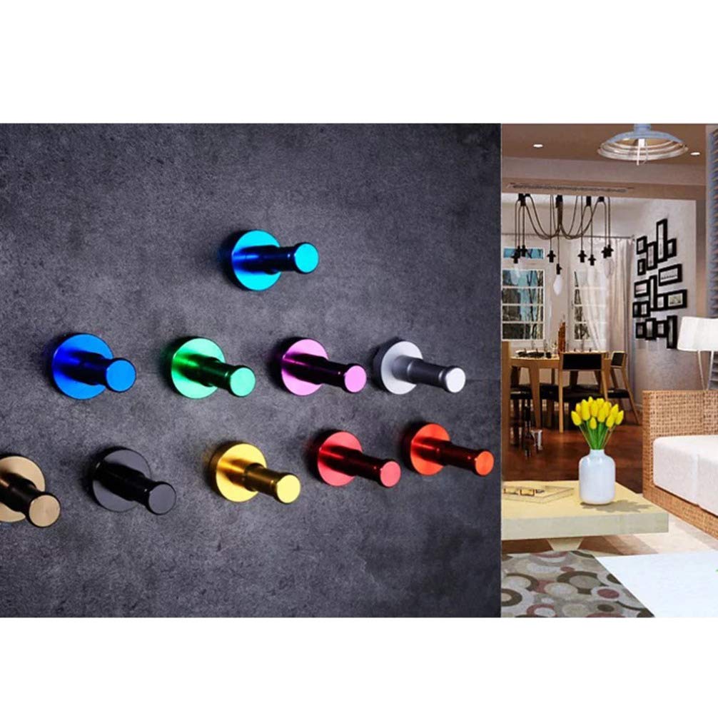 DOITOOL Heavy Duty Aluminum Wall Hooks - 6 Pack Rustproof Wall Mount Hooks for Hanging Coats, Hats, Keys & Home Decor - Perfect for Entryway, Garage & Closet Organization