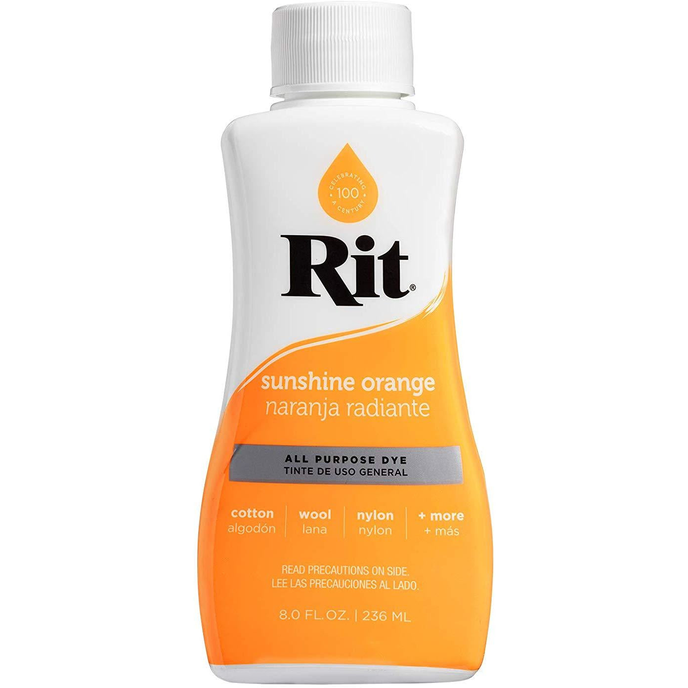 RIT All-Purpose Liquid Fabric Dye - 8 Fl. Oz (237ml) for Clothes, Shoes & Home Decor - Perfect for DIY Projects, Tie-Dye & Fabric Restoration