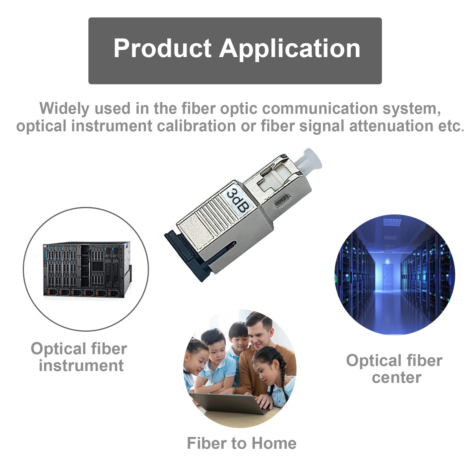 5Pcs SC-UPC Fiber Optic Attenuator 3dB - Signal Converter for Network Setup