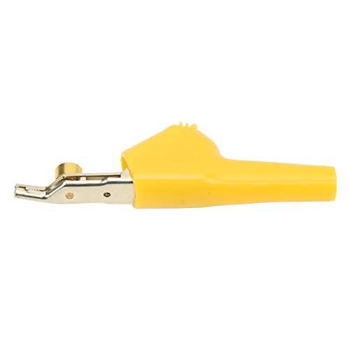 High-Quality Cupronickel Electrical Test Clamp - 25mm Opening, Portable & Safe Crocodile Clips for Multimeters (Yellow) - Perfect for DIY Electronics, Home Repairs & Automotive Testing