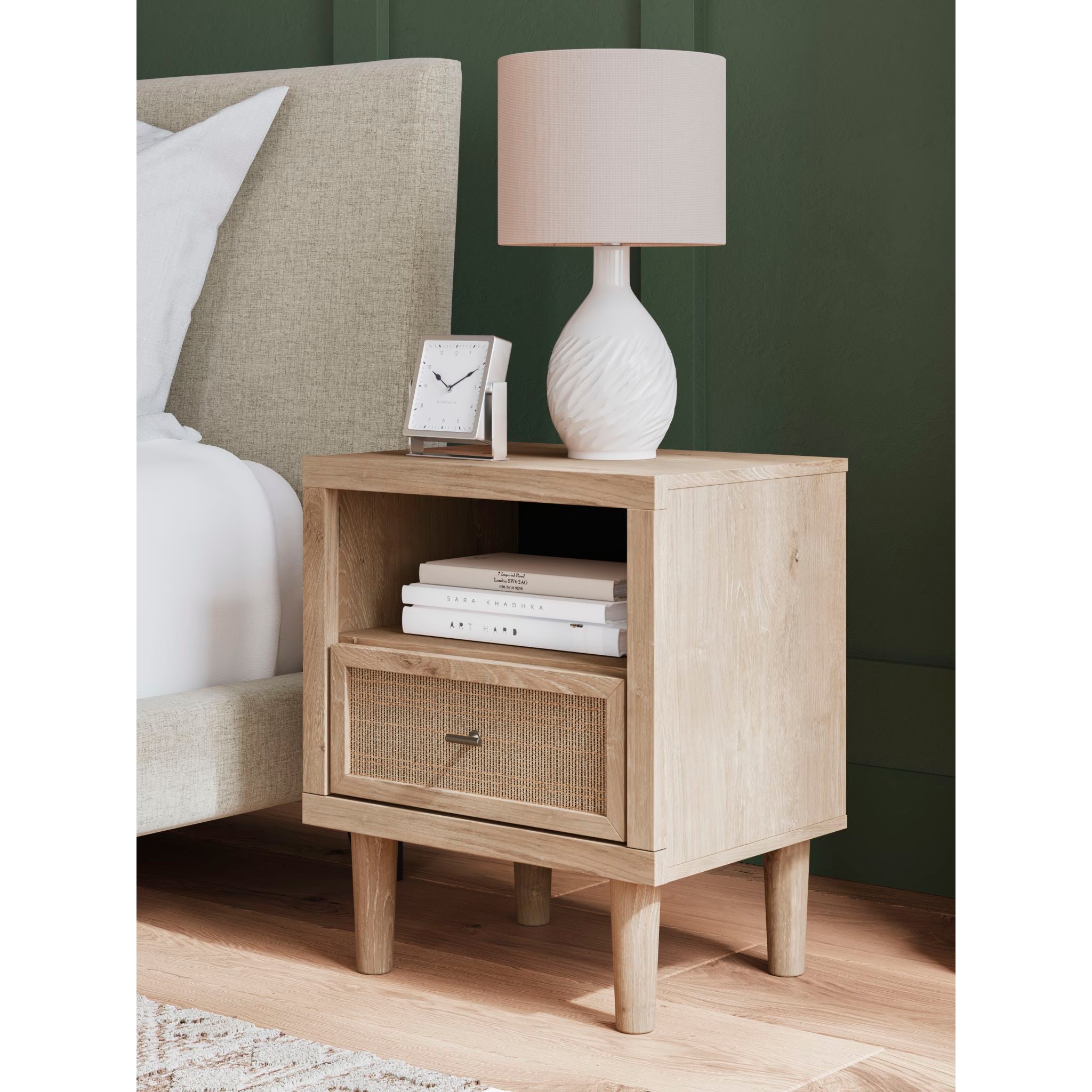 Modern Nightstand with USB Ports & Drawer - Stylish Bedside Table for Bedroom, Living Room - Perfect for Storing Books, Lamps, and Essentials
