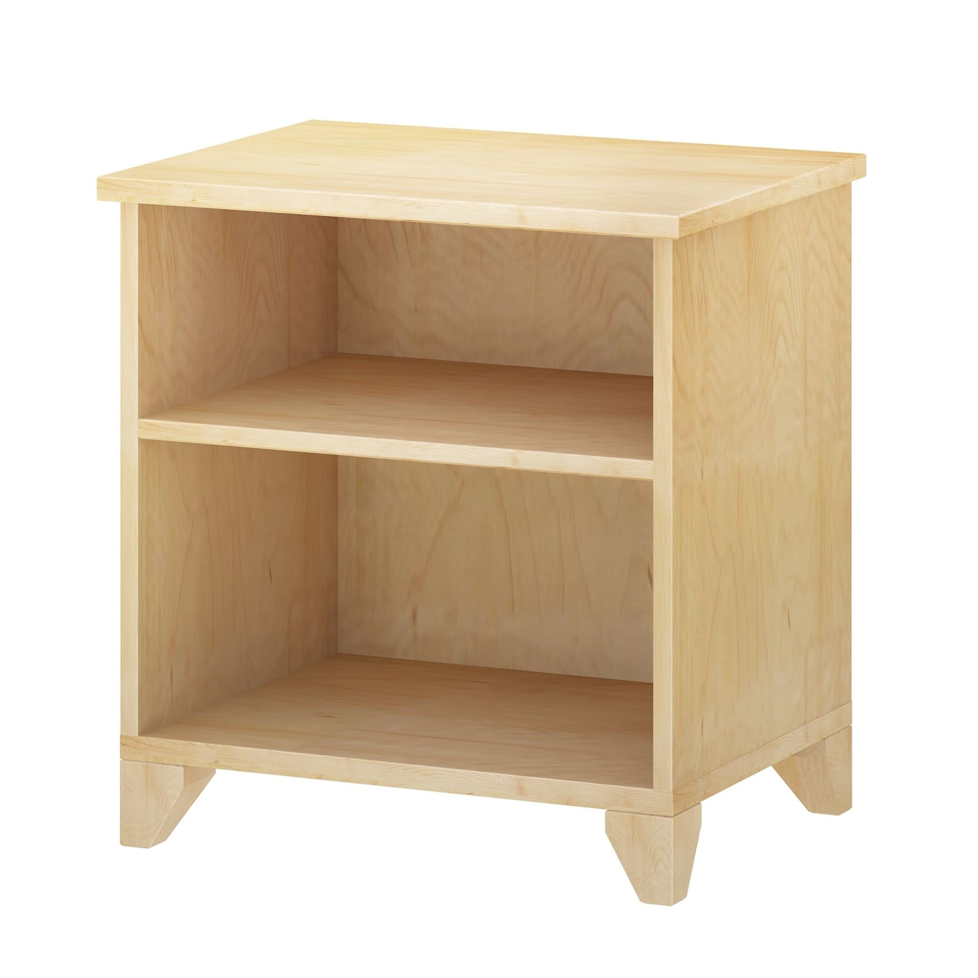 Max & Lily Classic Wood Nightstand with Shelves - Natural Wood Kids Bedside Table, Small End Table for Bedroom - Perfect for Kids' Rooms, Nursery, or Guest Bedroom Storage