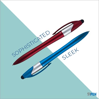 Custom Logo Ballpoint Pens - Pack of 200 (Black, Blue, Red Ink + Stylus) - Bulk Promotional Pens for Business Marketing, Corporate Gifts, Trade Shows & School Supplies