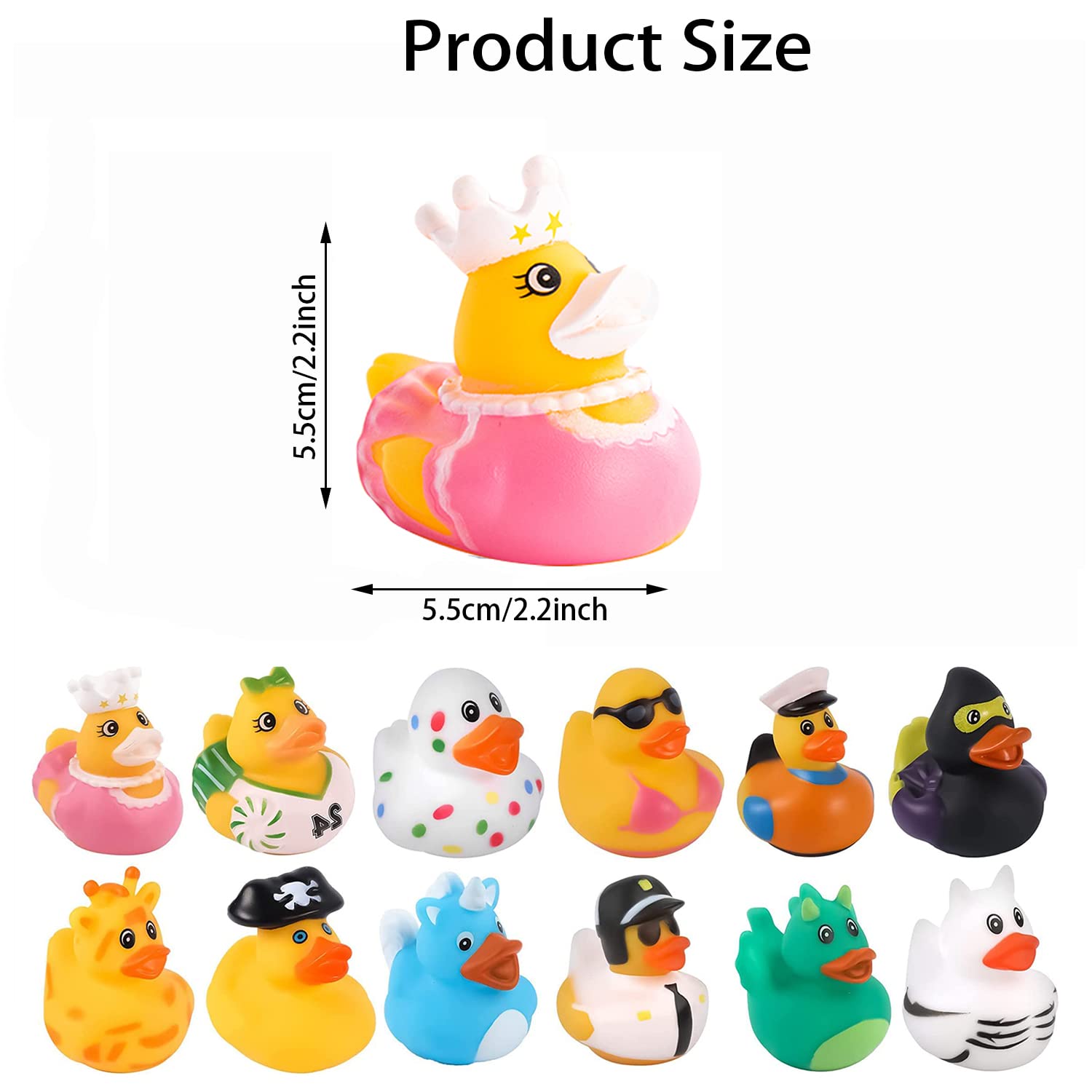 12 Pack Rubber Duck Bath Toys - Cute Rubber Ducks for Kids, Baby Showers, Birthday Parties | Perfect for Bathtime, Classroom Rewards, Pool & Beach Fun | BPA-Free Bathing Toys for Toddlers & Infants