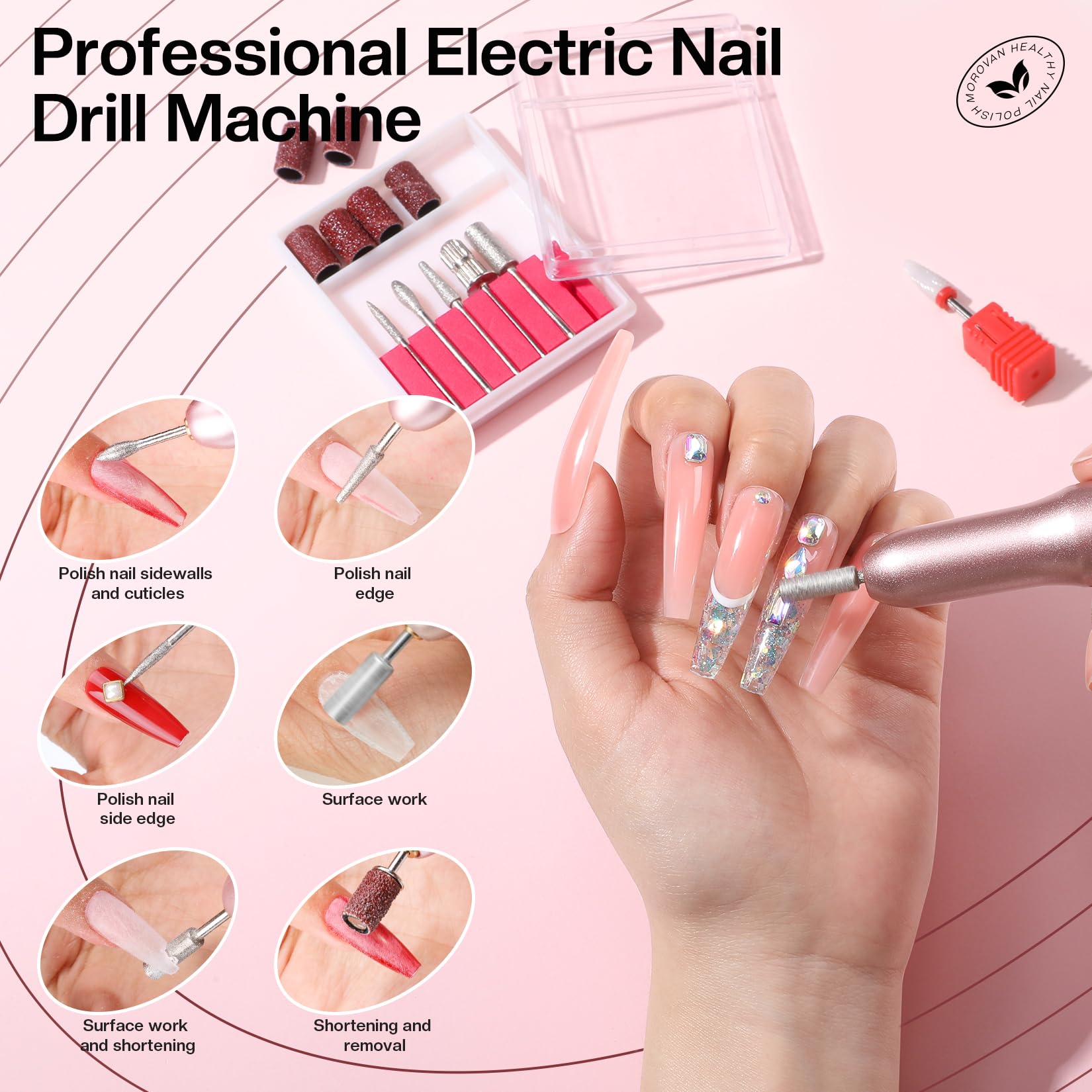 Morovan Professional Acrylic Nail Kit for Beginners - Complete Starter Set with Acrylic Powder & Glitter for Nail Extensions & Salon-Quality Manicures | Perfect for Home Use, DIY Nail Art & Professional Nail Technicians