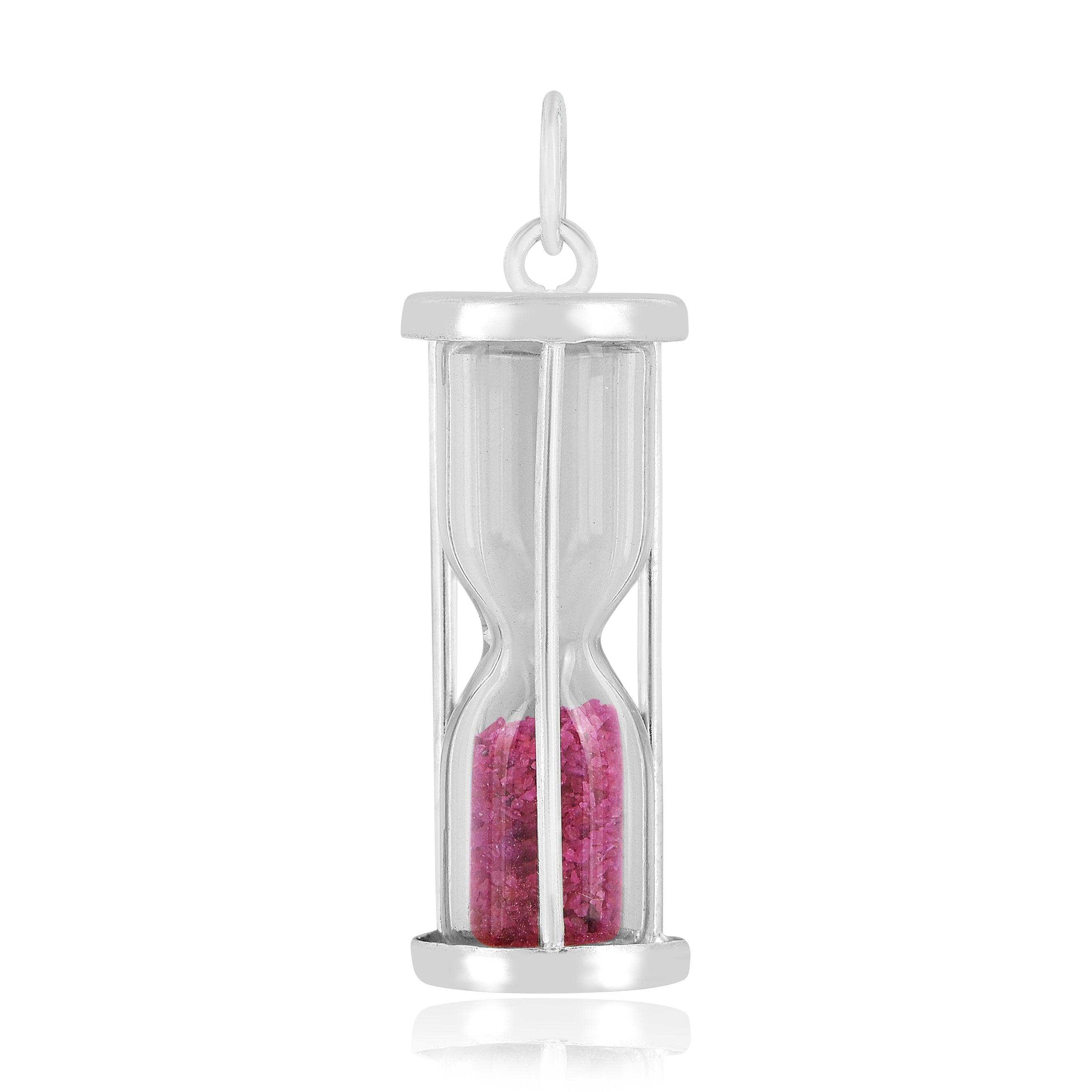 Natural Ruby Hourglass Pendant Necklace for Women - Genuine Gemstone Jewelry Gift for Birthday, Anniversary & Valentine's Day - Elegant Fashion Accessory for Party, Date Night & Special Occasions