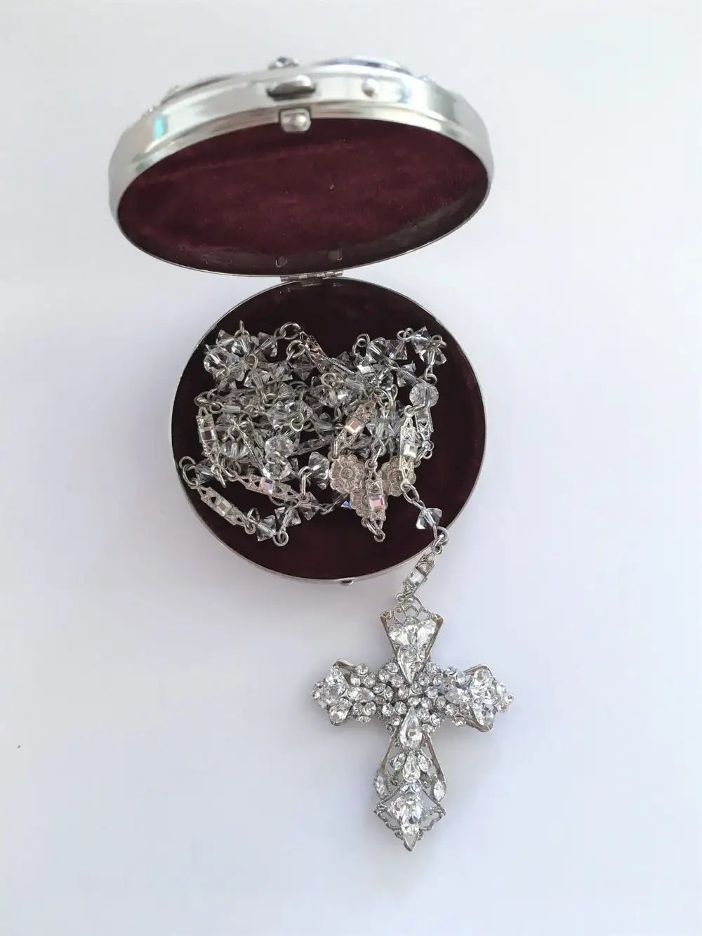 CRISTALLO DI FEDE ROSARY - Beautiful Crystal Rosary Beads for Prayer & Meditation | Perfect Catholic Gift for Baptism, First Communion & Religious Occasions