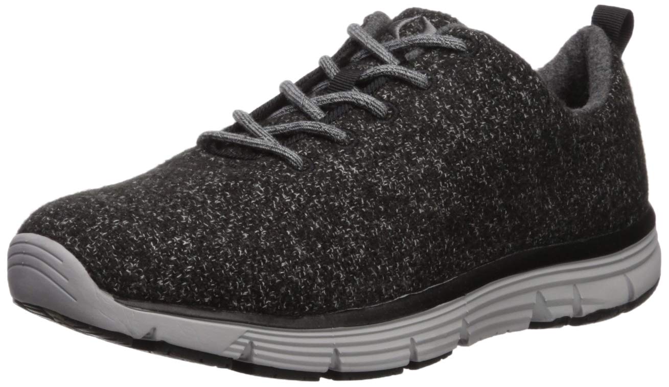 Apex Men's Natural Wool Knit Diabetic Walking Shoes - Dark Grey, 9.5 Wide - Comfortable Support for Diabetic Foot Care & Daily Walking