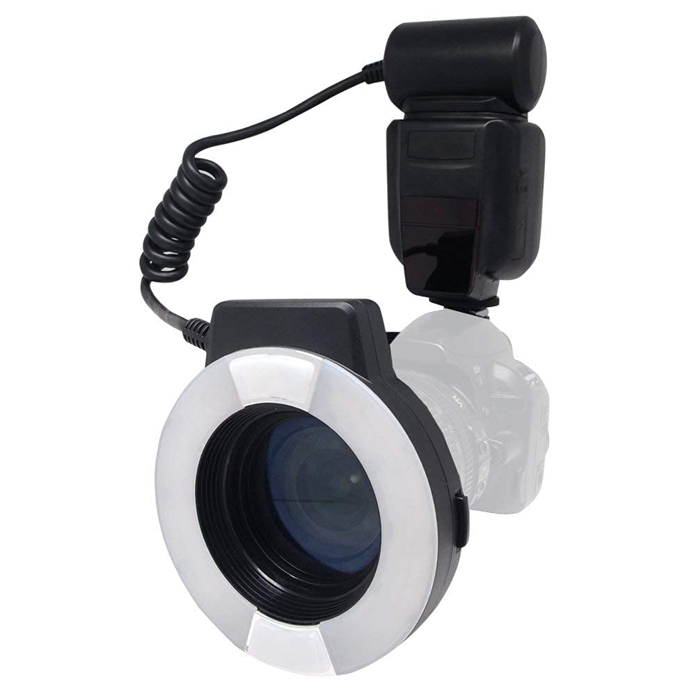 MCOPLUS 14EXT-N 5500K Macro TTL Ring Flash for Nikon DSLR Cameras - Compatible with D7100, D7000, D750, D5300, D5500, D3300, D3100, D800, D600, D90, D80 - i-TTL with LED AF Assist Lamp - Perfect for Macro Photography, Portrait & Product Shooting