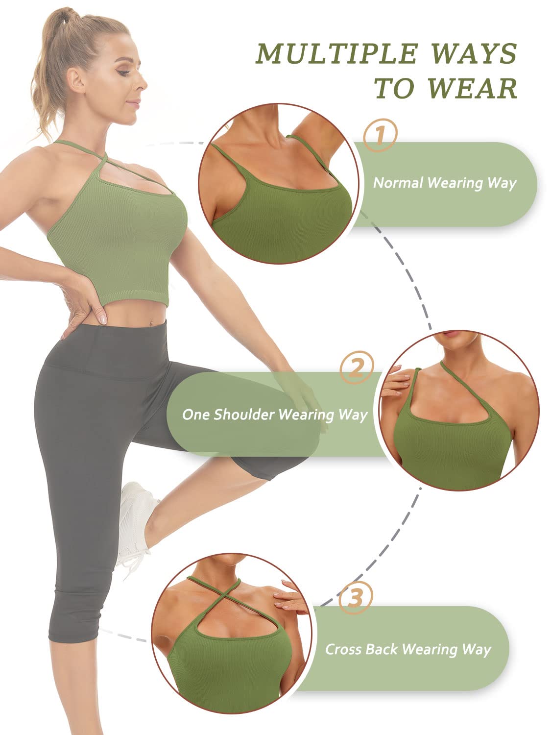 FelFory Seamless Sports Bra for Women - Workout & Yoga Top with Built-in Support
