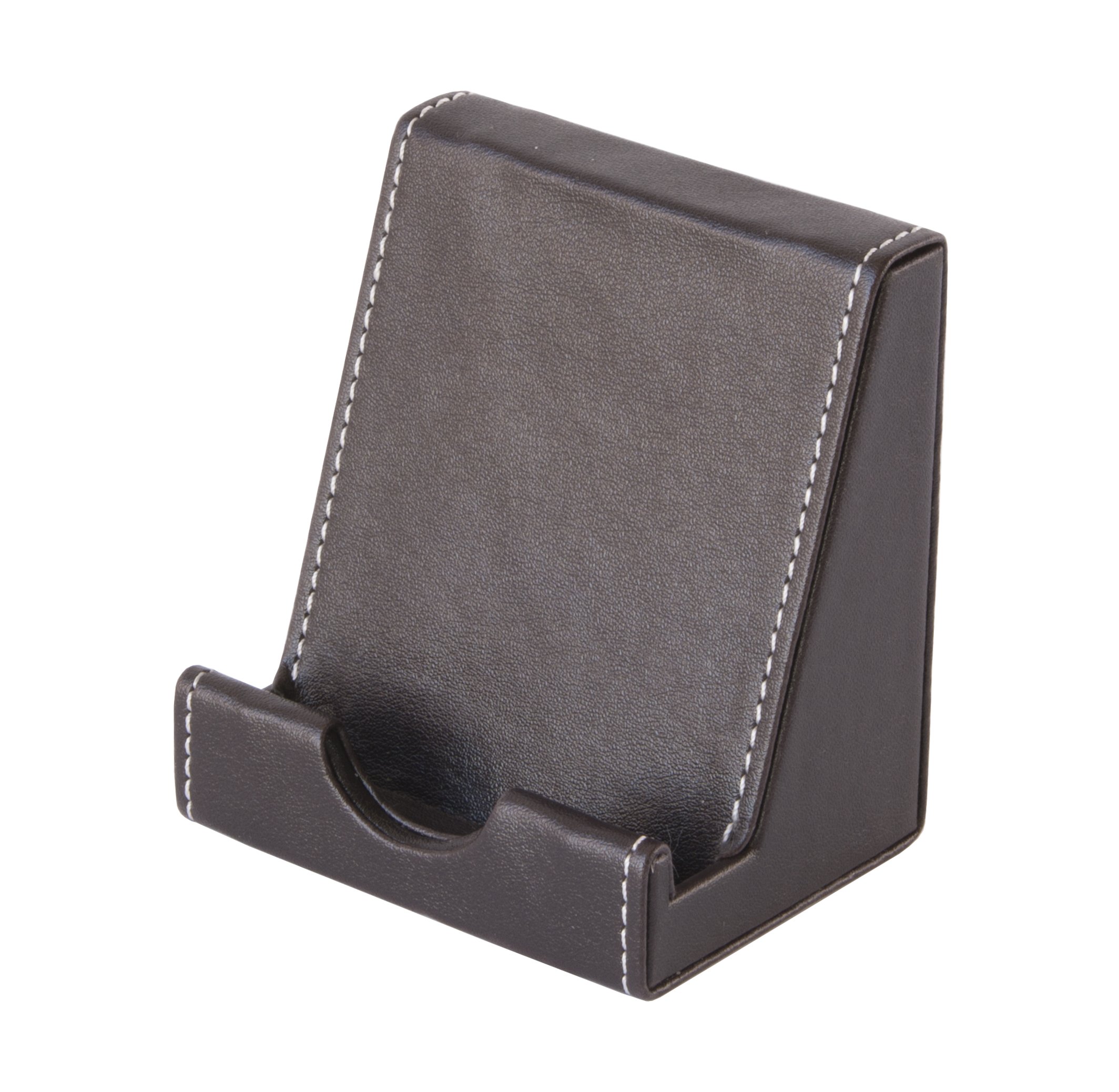 Osco Genuine Faux Leather Phone Holder - Premium Brown Leather Stand for iPhone 14/13/12, Samsung Galaxy - Perfect for Desk, Car, Office & Home Use