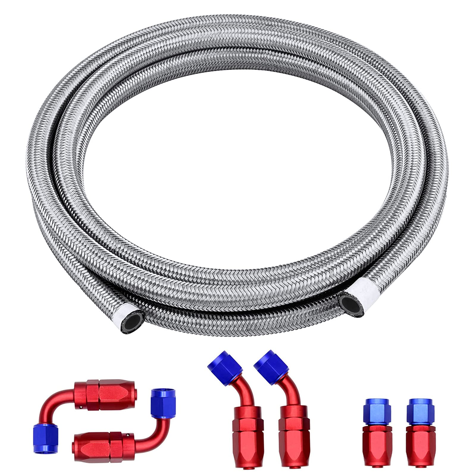 10FT 6AN Universal Fuel Line Hose Kit - 3/8