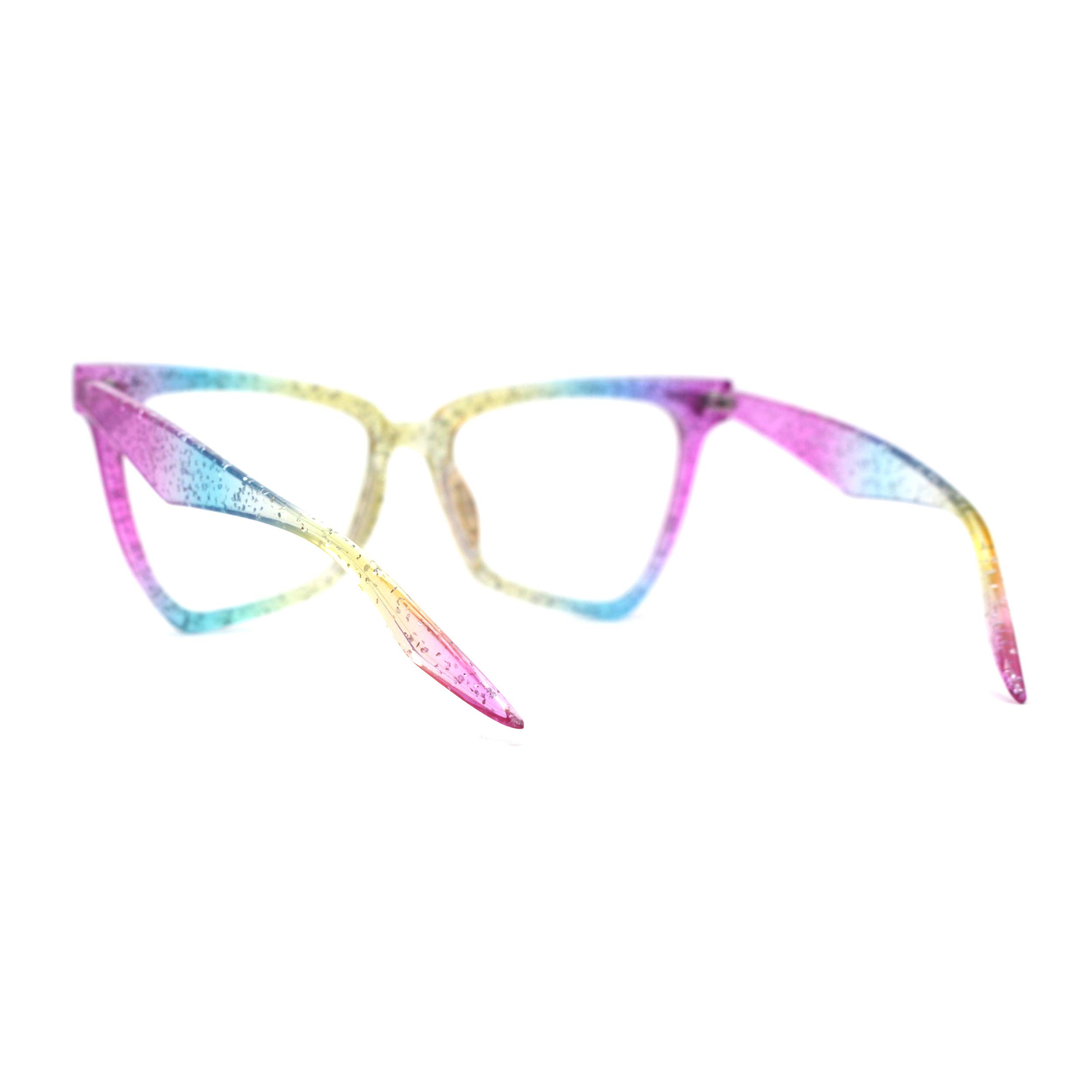SA106 Women's Plastic Cat Eye Horn Rim Blue Light Blocking Computer Glasses - 100% UV Protection for Office, Gaming & Screen Time