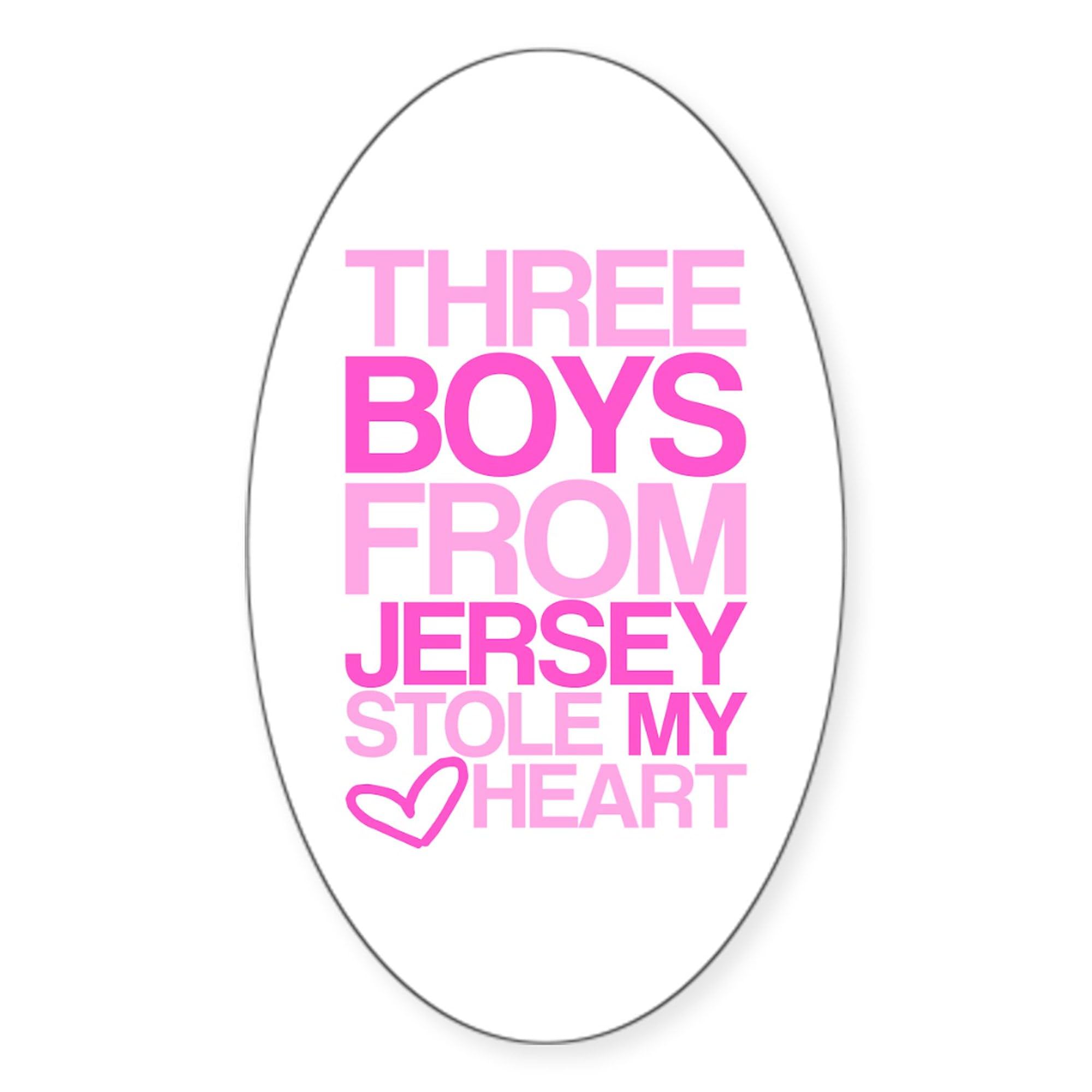 Jersey Boys Oval Car Bumper Sticker - 3 Pack Decorative Vinyl Decals for Cars, Laptops, Windows | Perfect for Fans, Gifts & Themed Parties