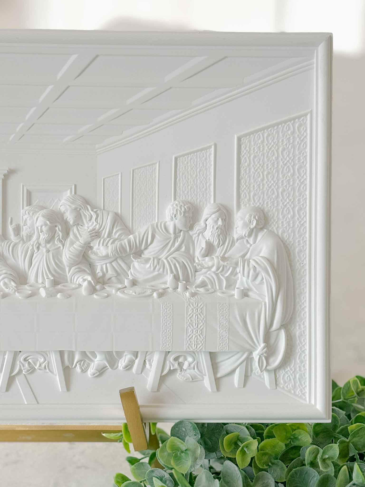The Last Supper Wall Plaque - White Religious Home Decor for Christian Gifts & Church Interiors