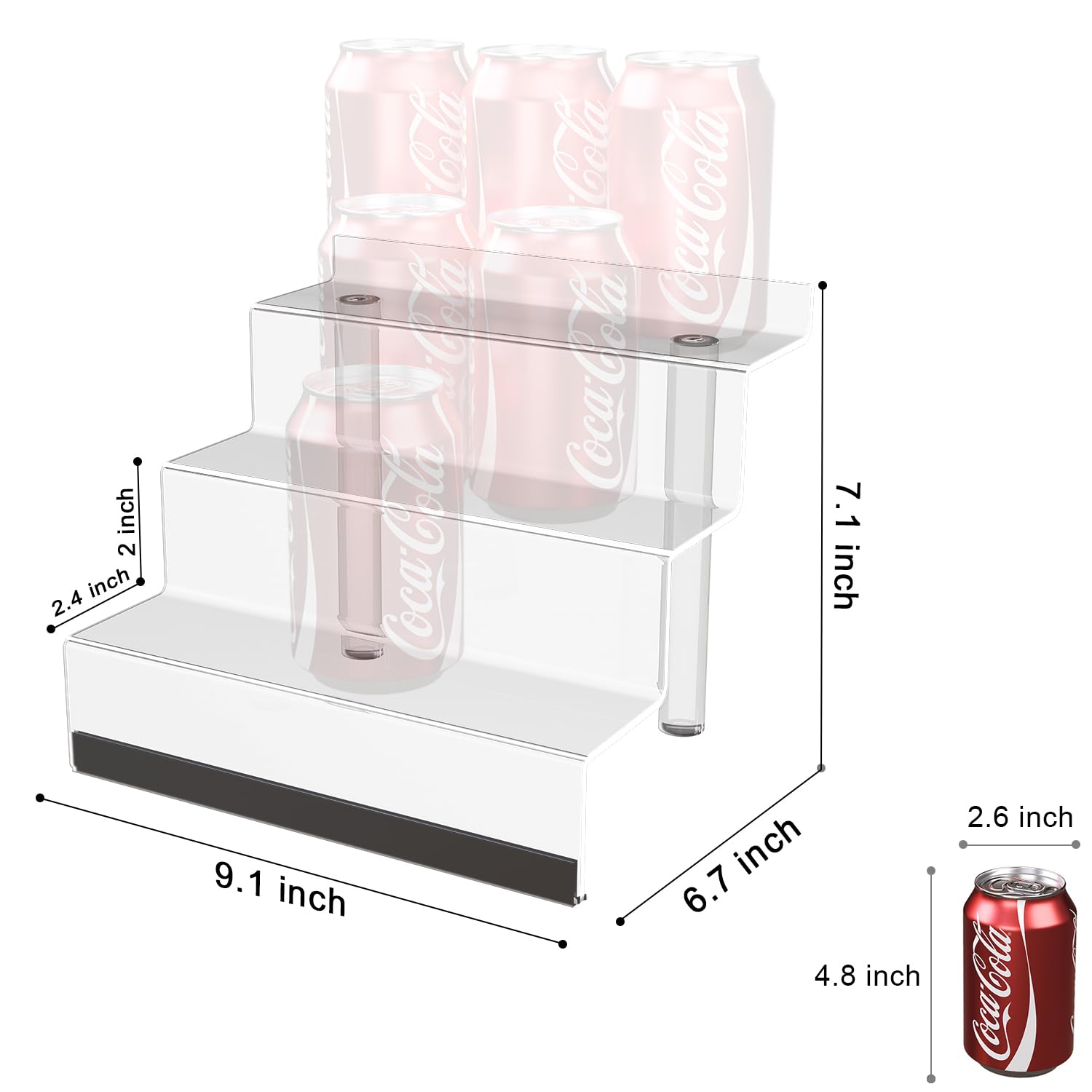 3-Tier Acrylic Perfume Display Stand with LED Lights - Clear Cologne Organizer for Men & Women, Multi-Purpose Shelf for Fragrances, Figures, Cupcakes & Desserts - Perfect for Vanity, Bathroom & Retail Store Displays