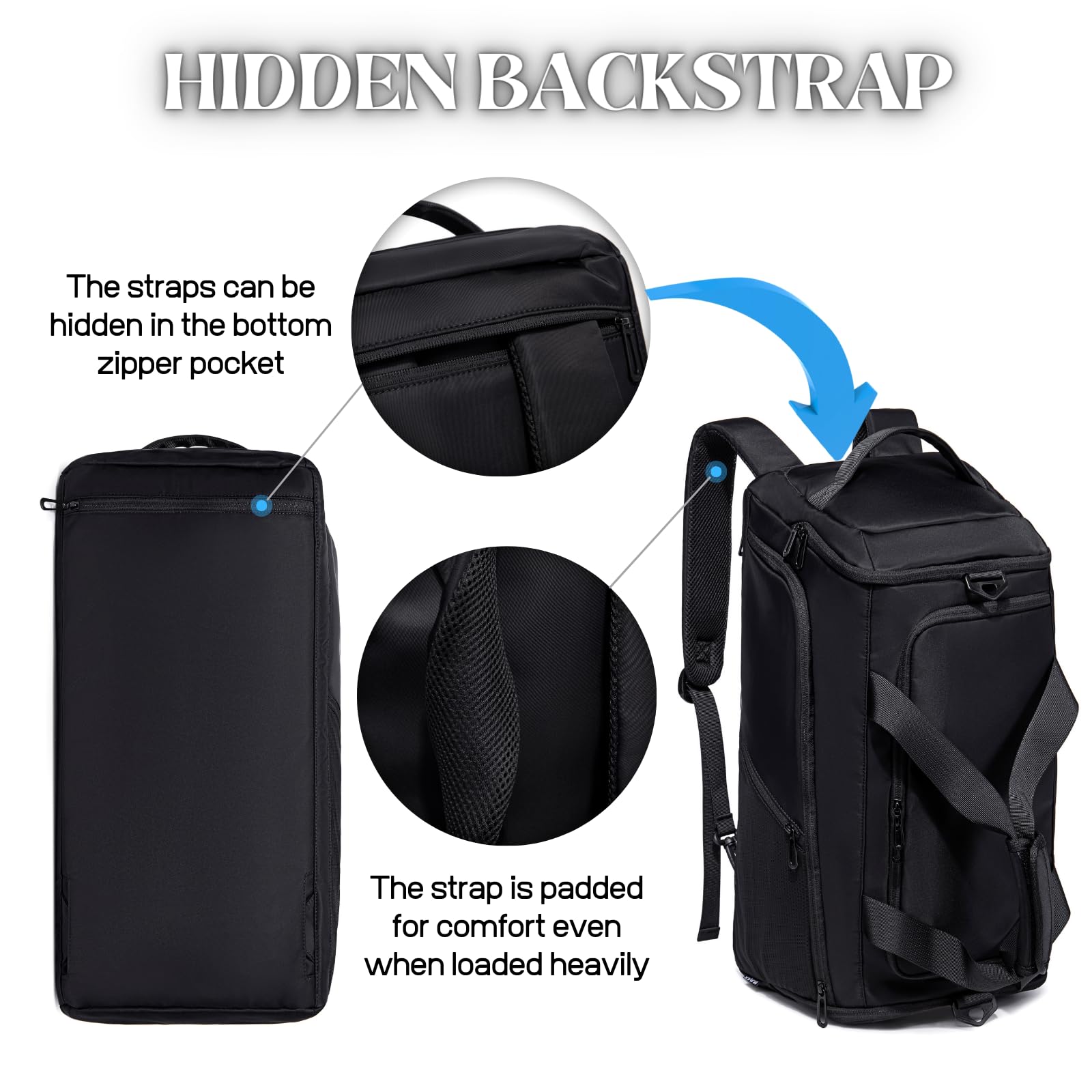 **40L Heavy Duty Gym Bag for Men - Waterproof & Tear Resistant Travel Duffel Bag with Shoe Compartment, Adjustable Strap - Perfect for Workout, Weekender Overnight Trips, Camping & Outdoor Adventures**