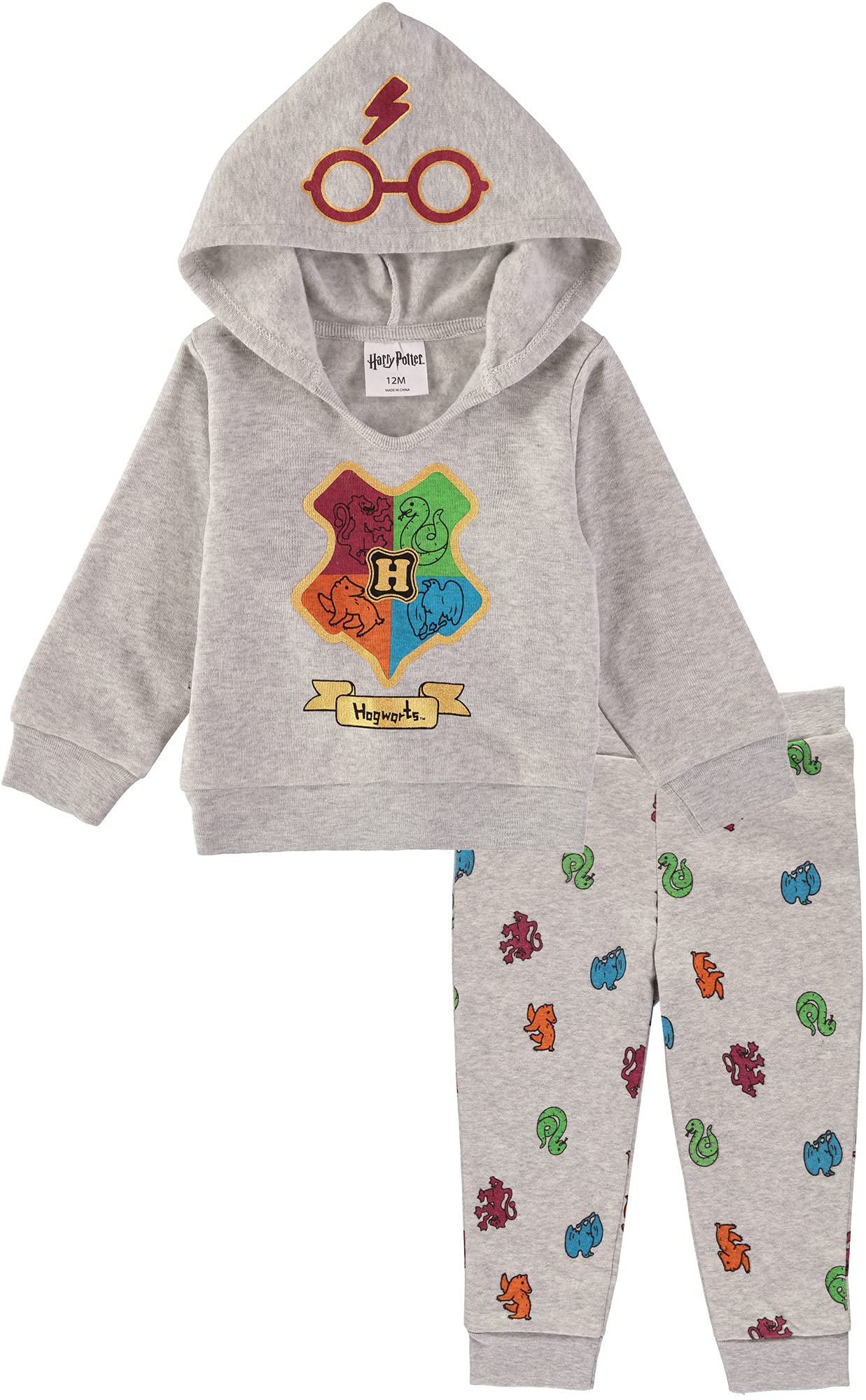 Harry Potter Boys' 2-Piece Hoodie and Jogger Pants Set - Casual Outfit for School, Halloween Costume & Cosplay