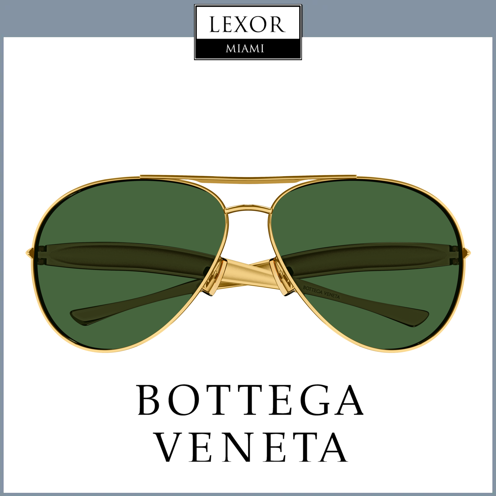 Bottega Veneta BV1305S 001 Sunglasses - 64mm Metal Frame for Men | Luxury Designer Shades for Driving, Travel & Outdoor Activities