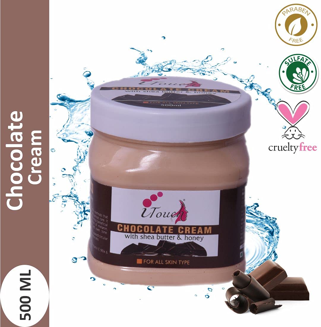 I TOUCH HERBAL Chocolate Cream - Deep Moisturizing, Brightening & Nourishing Face & Body Cream (500ml) for Dry Skin Care, Night Routine & Spa Treatment