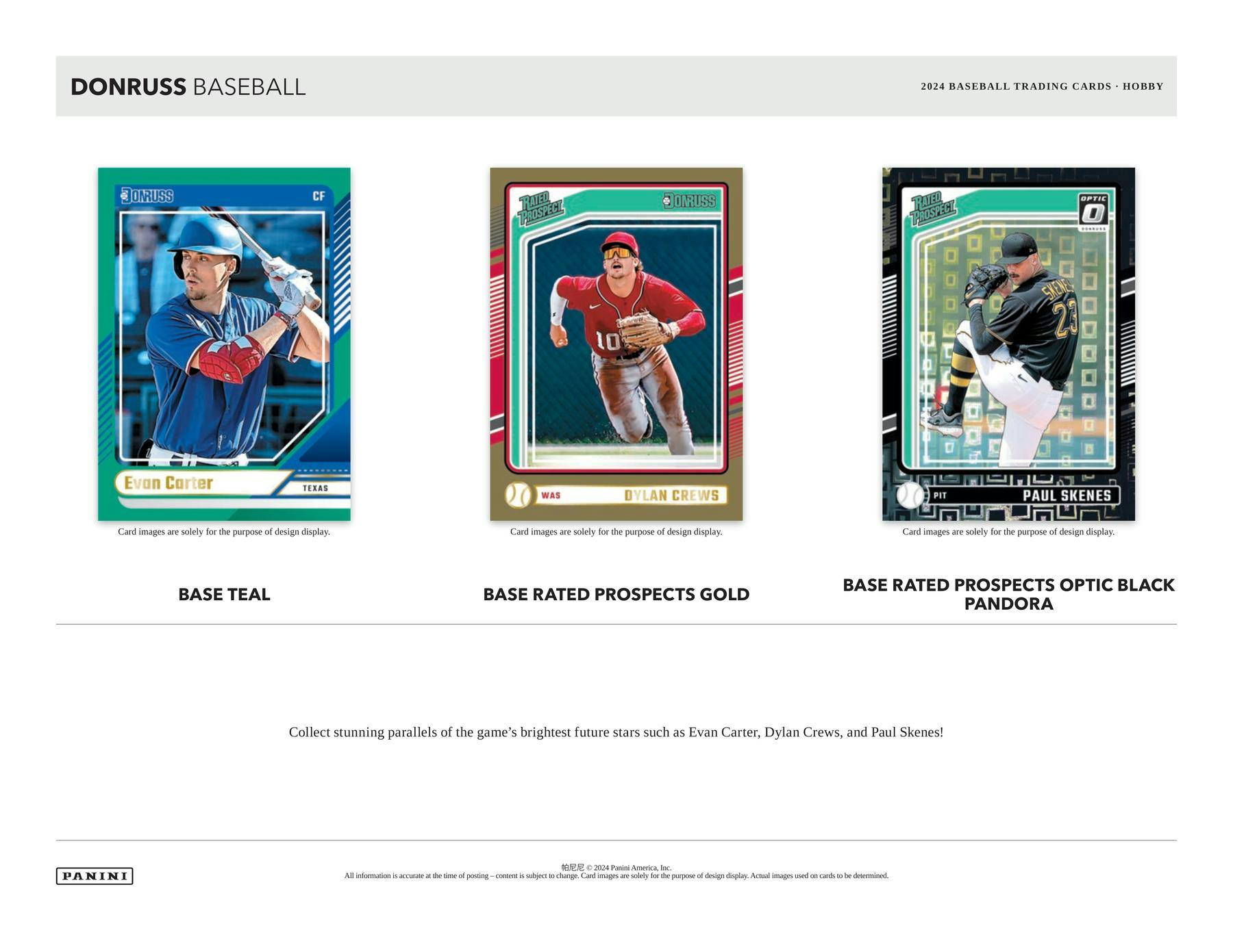 2024 Panini Donruss Baseball Hobby Box - 24 Packs with Exclusive Rookie Cards & Inserts - Perfect for Collectors, Fantasy Sports & Game Day Trading