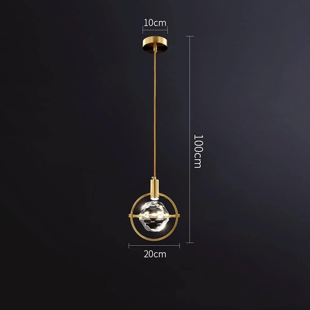 Modern Crystal Chandelier Lighting Fixture - Adjustable Brass Pendant Light for Bedroom, Living Room & Dining Room | Elegant Ceiling Lamp with G4 Bulb | Perfect Home Decor & Surprise Gift