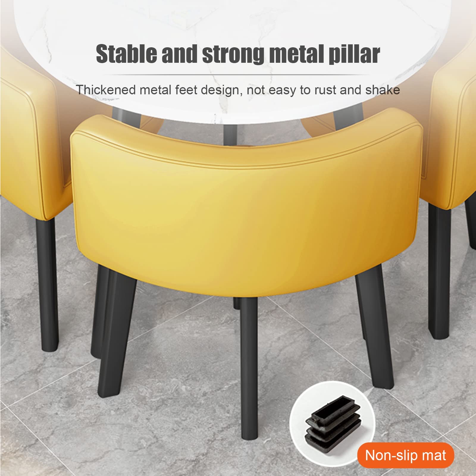 Modern Reception Table and Chair Set - Space-Saving Round Coffee Table with Matching Chairs for Office, Meeting Rooms & Shops (Light Coffee) - Perfect for Small Business Meetings, Lobby Areas & Conference Spaces