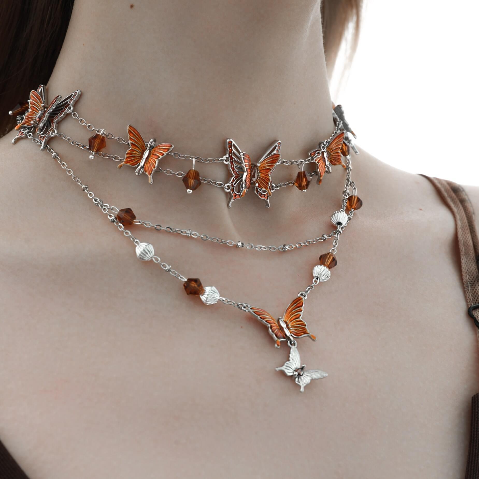 18k Gold Plated Butterfly Crystal Necklace for Women - Elegant Layering Jewelry Gift for Birthday, Anniversary & Valentine's Day | Perfect for Parties, Weddings & Everyday Wear