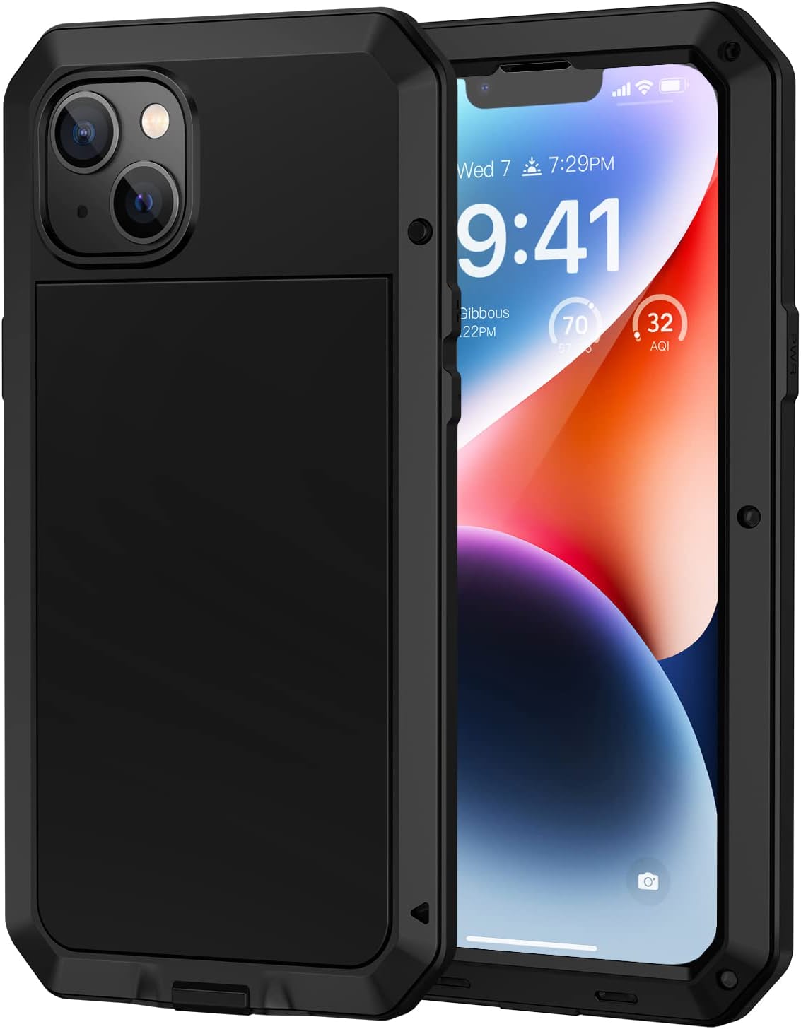 Durable iPhone 14 Metal Case - Heavy Duty Shockproof Rugged Protective Cover (Black) | Perfect for Outdoor Adventures, Construction Work & Extreme Sports Protection