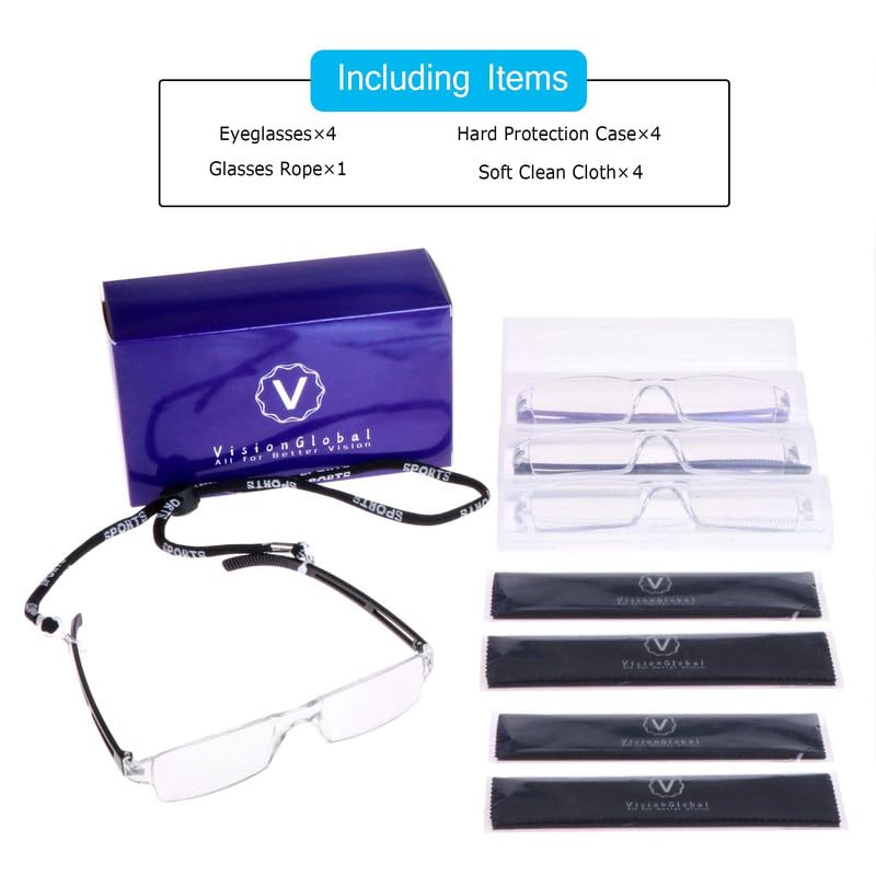 LifeArt 2/4 Pairs Blue Light Blocking Reading Glasses for Men & Women - Anti Eyestrain Computer Glasses with Rectangle Frame for Office, Gaming & Digital Screen Use