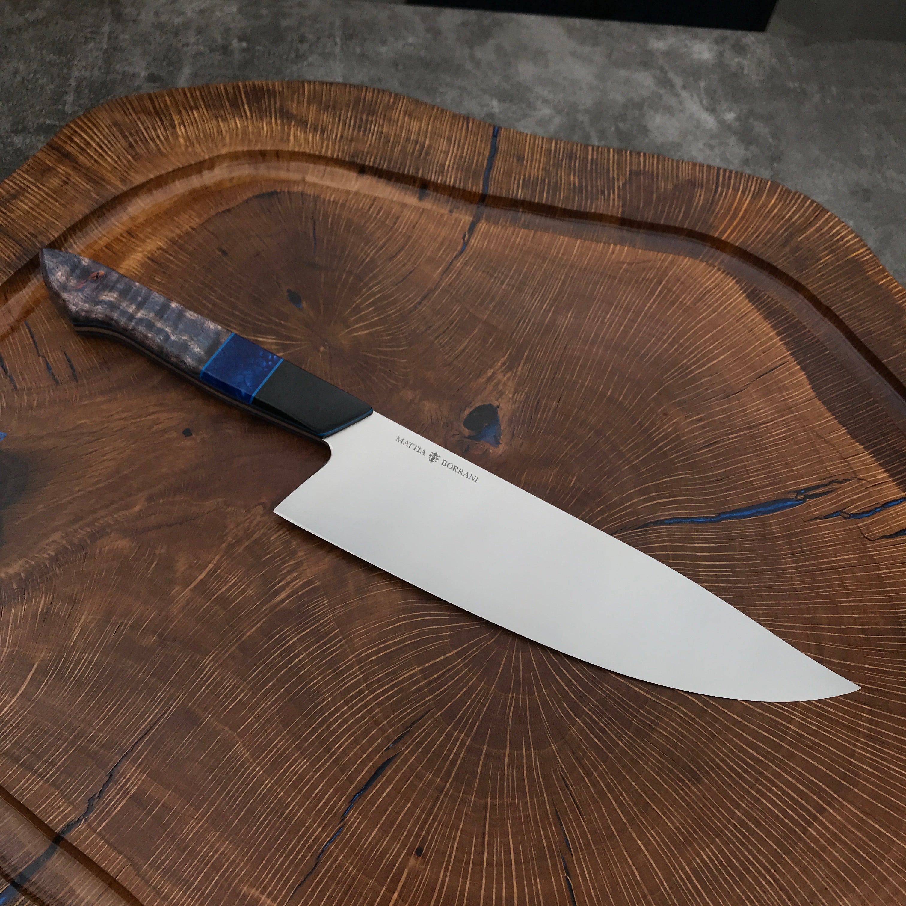 Premium Mattia Borrani 8-Inch Chef Knife - High Carbon Stainless Steel Blade, Ergonomic Handle for Professional Cooking & Home Kitchen Use - Perfect for Slicing, Dicing & Chopping Vegetables, Meat & Herbs