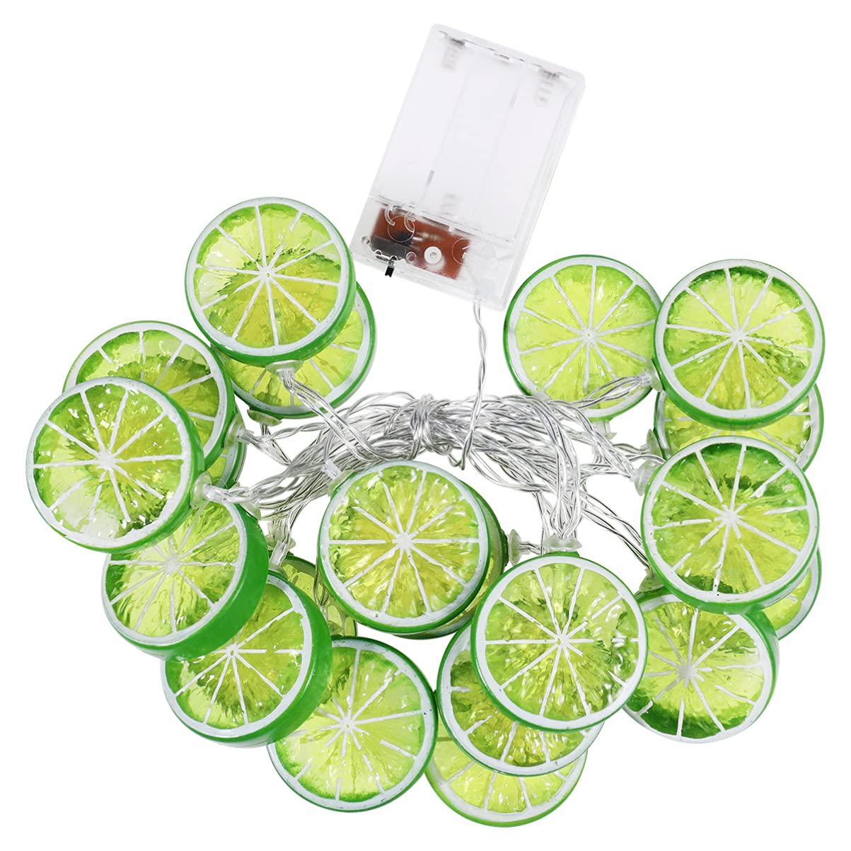 Uonlytech 20 LED Lemon Slice String Lights - Battery Powered Fairy Lights for Bedroom, Wedding, Birthday Party & Garden Decor - Lime Fruit Shaped LED Lights for Home & Outdoor Decoration