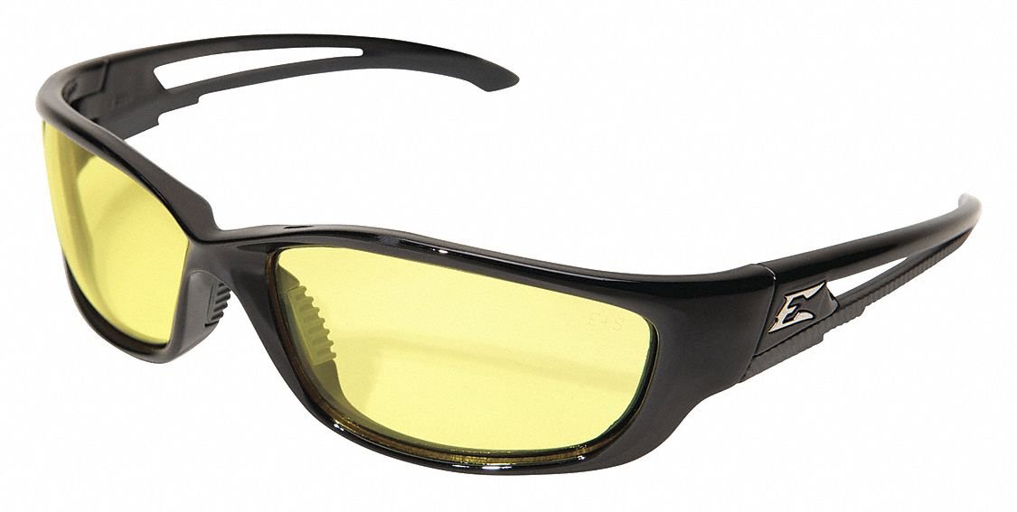 Edge Eyewear Yellow Safety Glasses - ANSI Z87.1 Certified, Anti-Scratch, UV Protection for Construction, Woodworking & DIY Projects